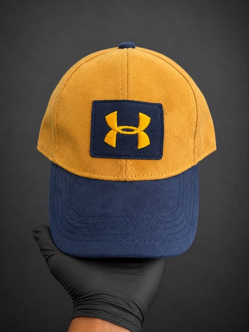 Mustard Yellow & Navy Blue Embroidered Baseball Cap