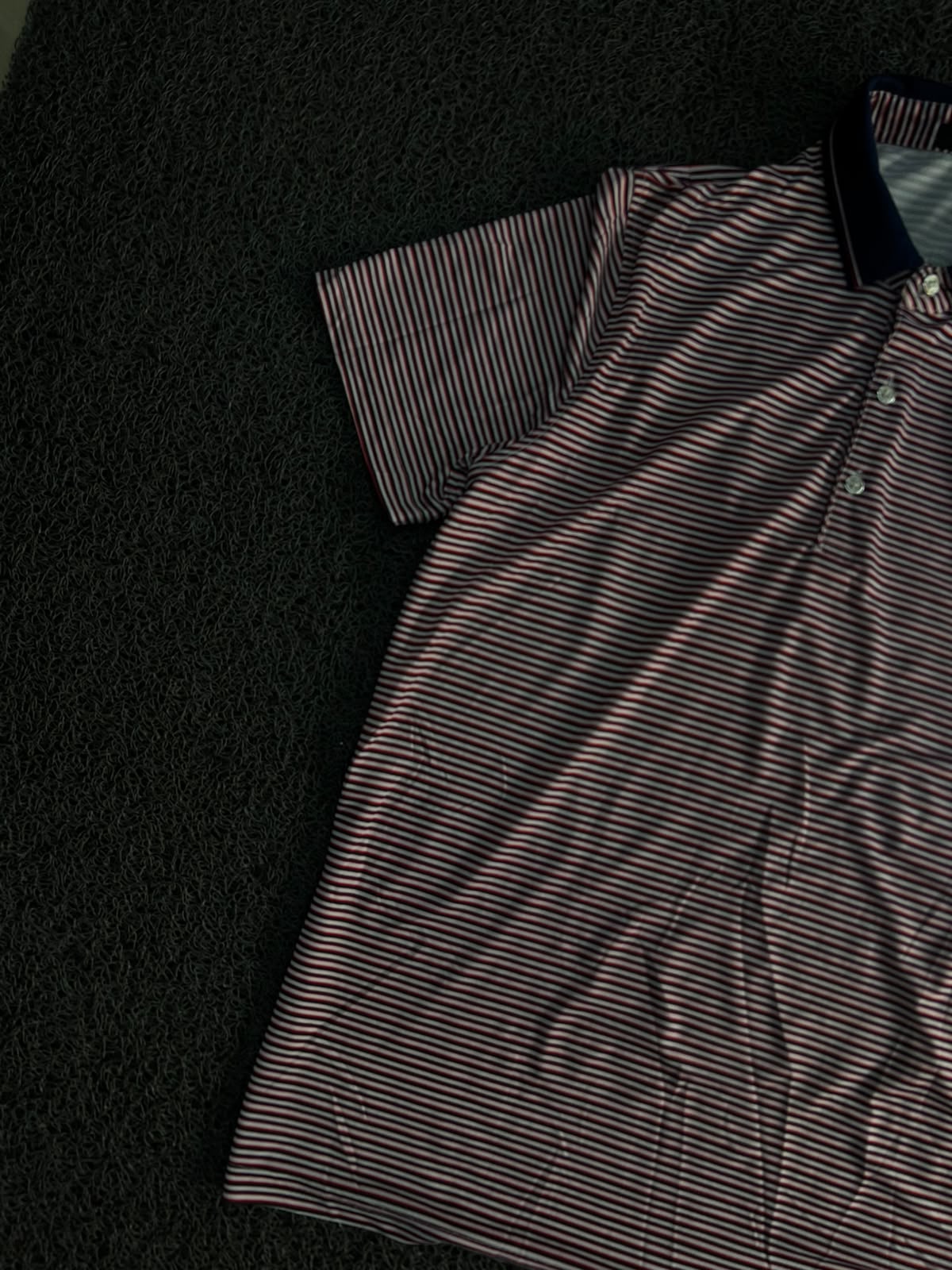 Men’s Lisha Striped Polo T-Shirt with Contrast Collar