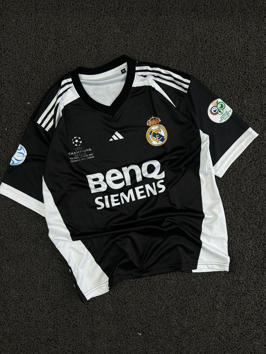 Carlos #3 Black Champions Edition Five Sleeve Football Jersey