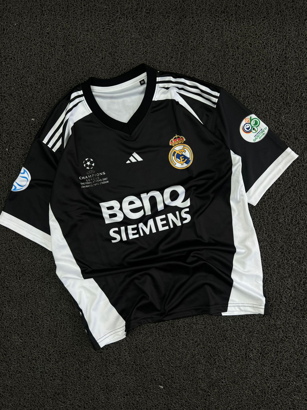 Carlos #3 Black Champions Edition Five Sleeve Football Jersey
