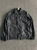 Black Monogram Printed Button-Up Jacket