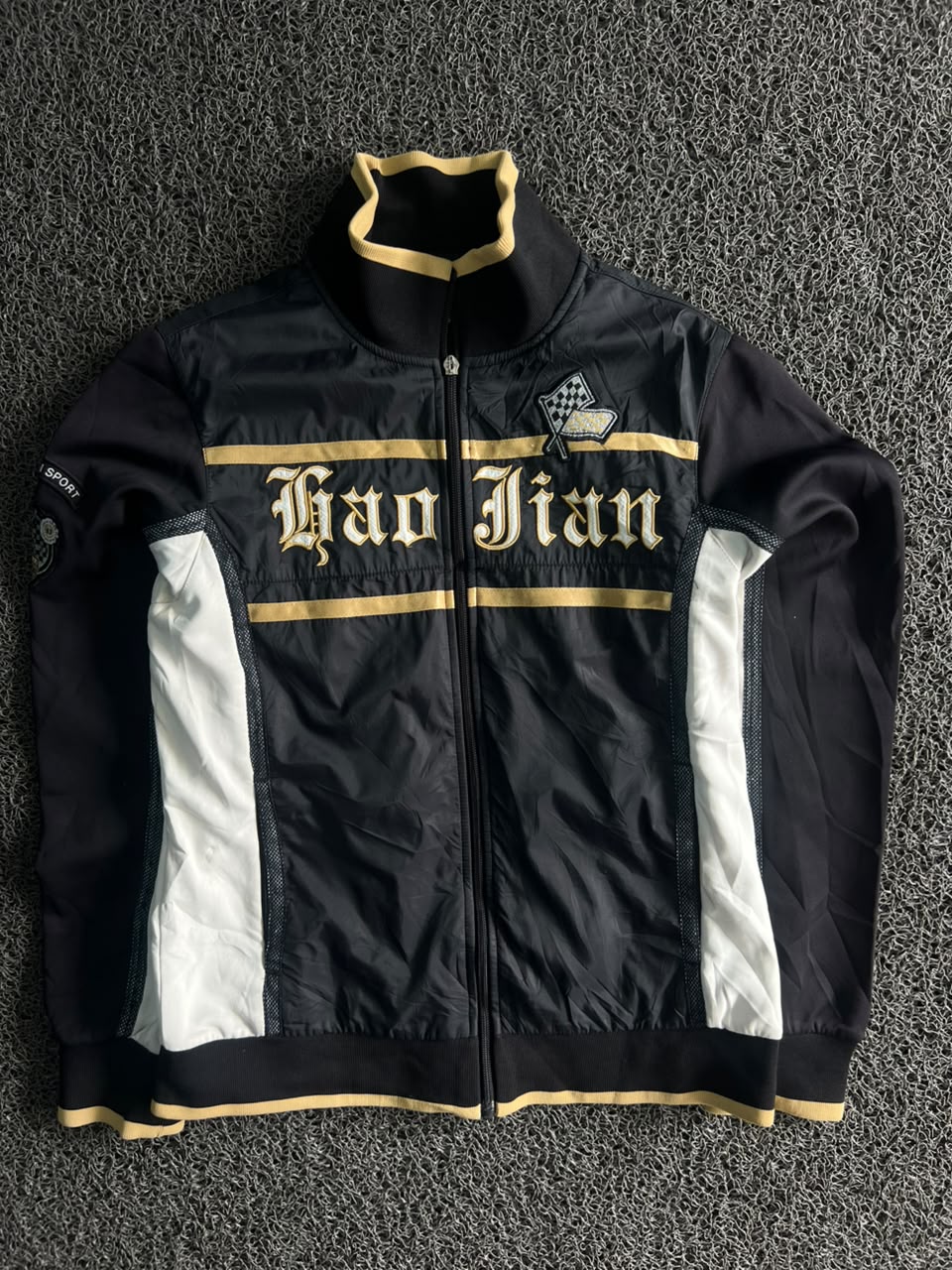 Hao Jian Black & Gold Full Zip Track Jacket