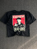 Eminem Rap God Graphic Print Black Oversized Cotton T-Shirt