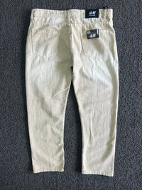 Men's Light Beige Washed Slim Fit Denim Jeans