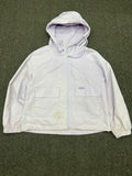 Hooded Zip-Up Utility Windbreaker Jacket ⚠️ Stained