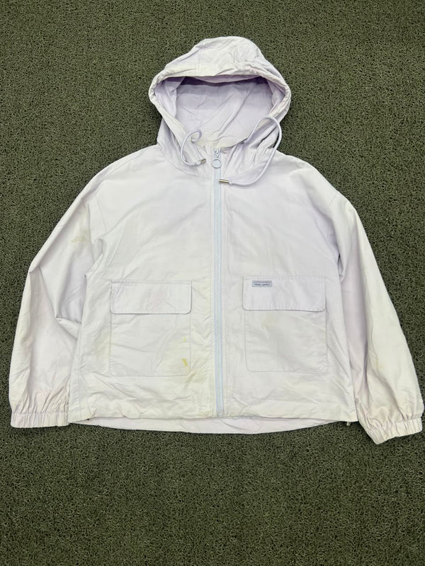 Hooded Zip-Up Utility Windbreaker Jacket ⚠️ Stained