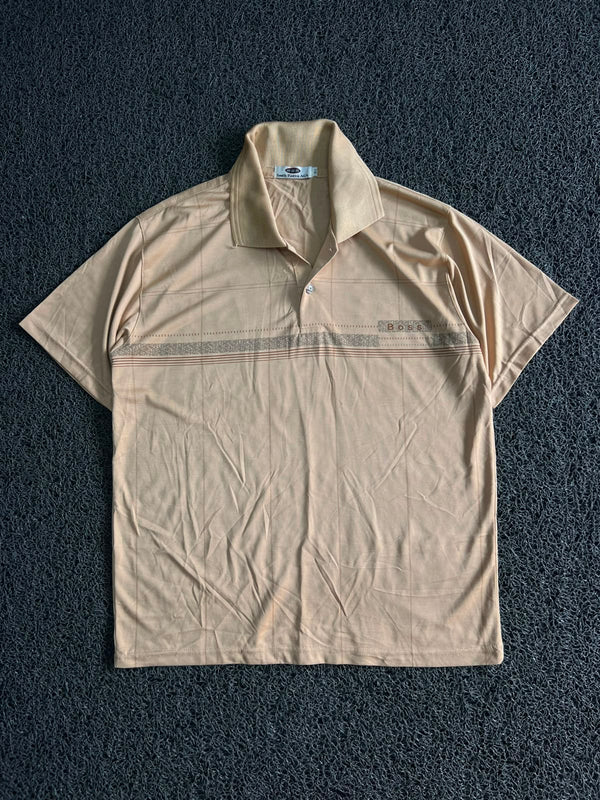 Vintage BOSS Striped Polo Shirt | Classic Short Sleeve Golf Tee