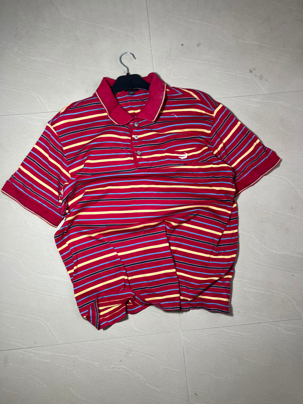 Vintage Red Striped Polo T-Shirt