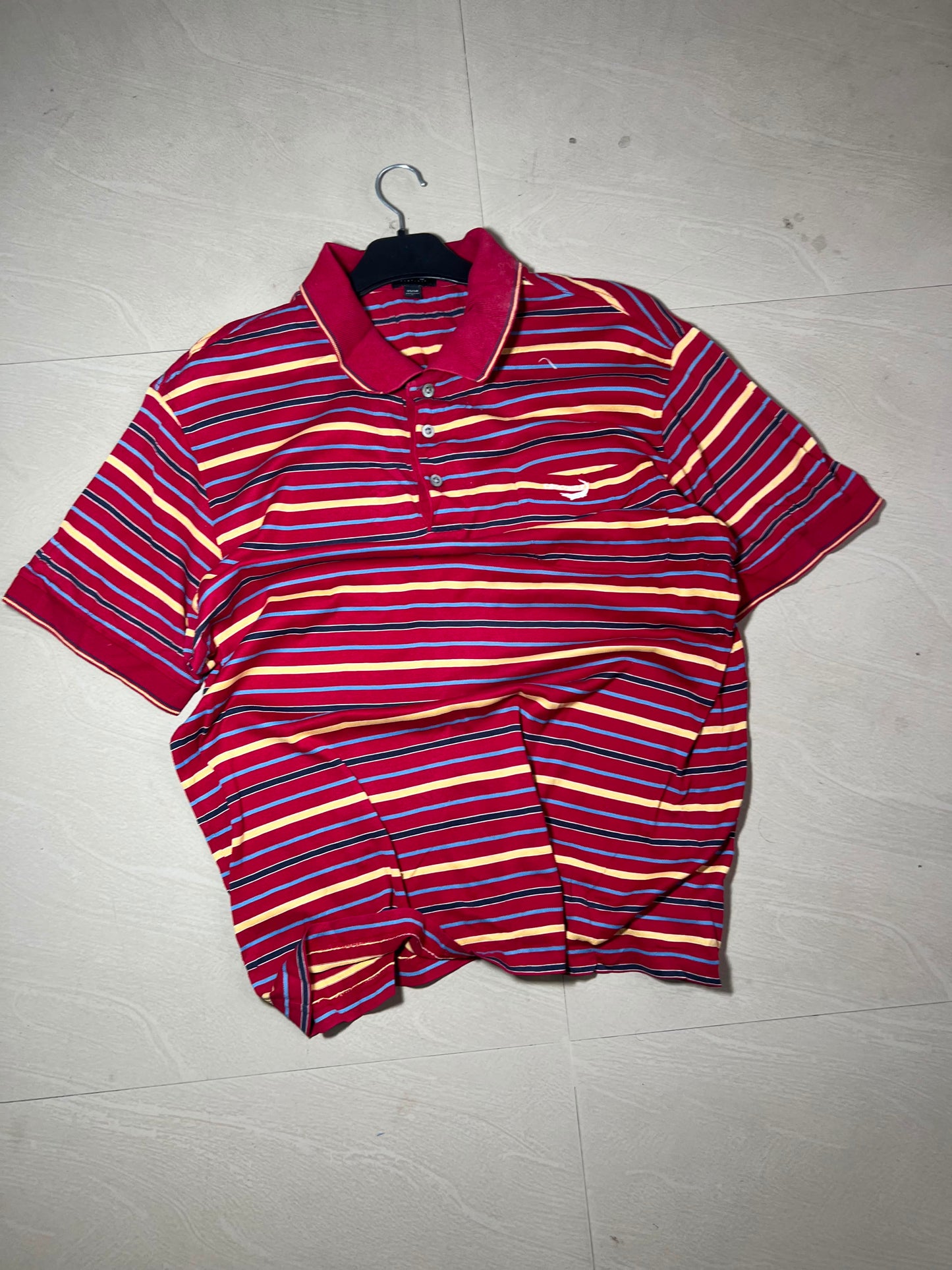 Vintage Red Striped Polo T-Shirt