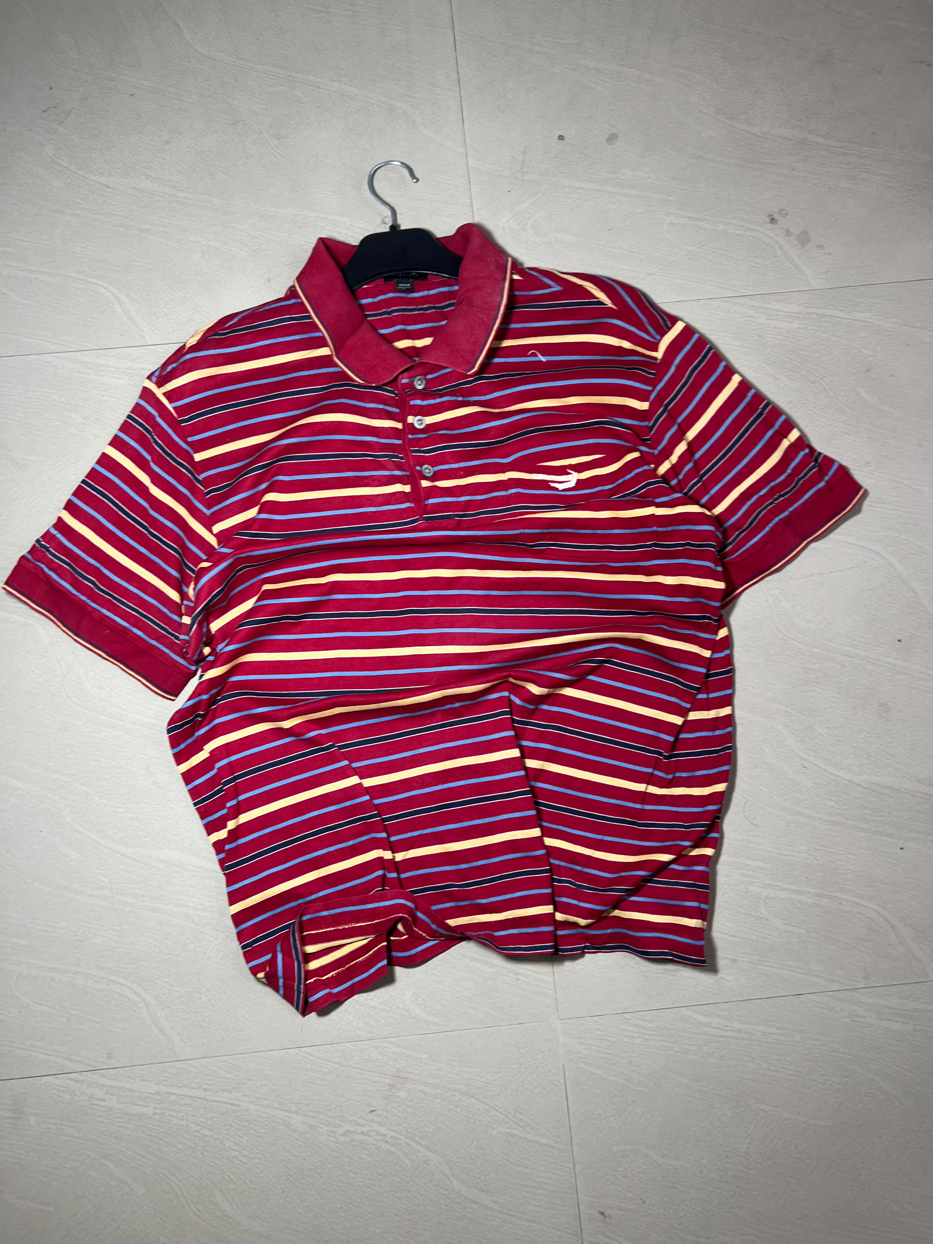 Vintage Red Striped Polo T-Shirt