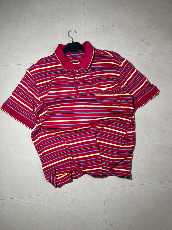 Vintage Red Striped Polo T-Shirt