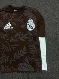 Adidas Real Madrid Brown Floral Print Dr-Sleeve T-Shirt