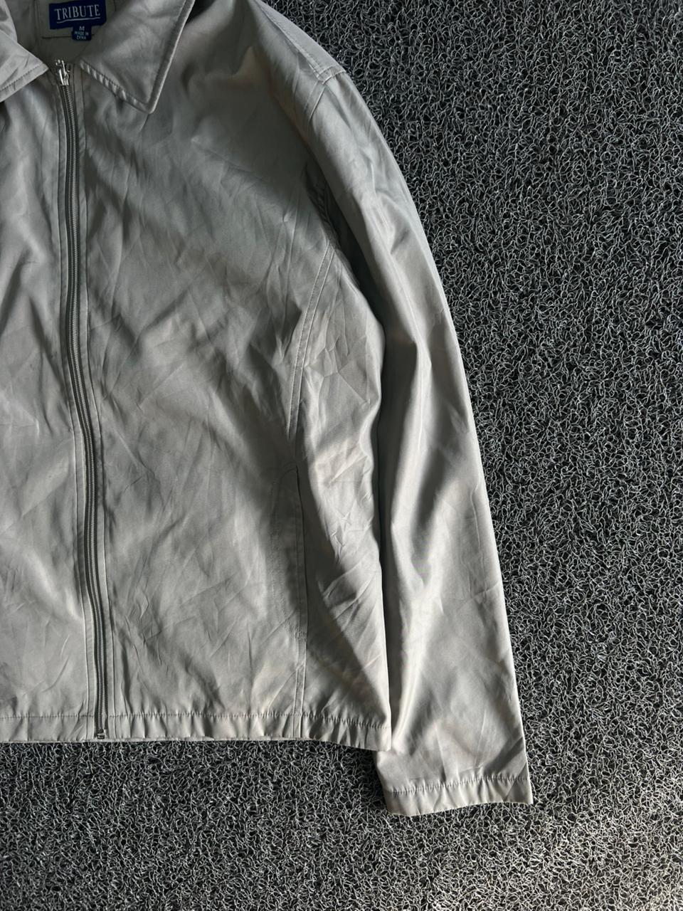 Tribute Light Grey Full-Zip Harrington Jacket