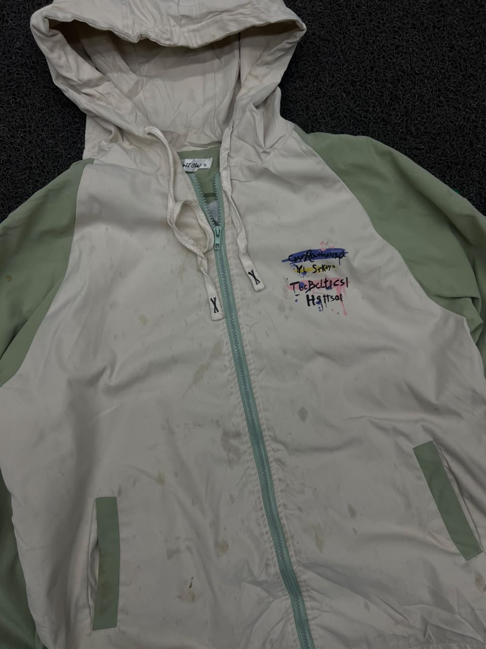Hooded Windbreaker Jacket ⚠️ Stained