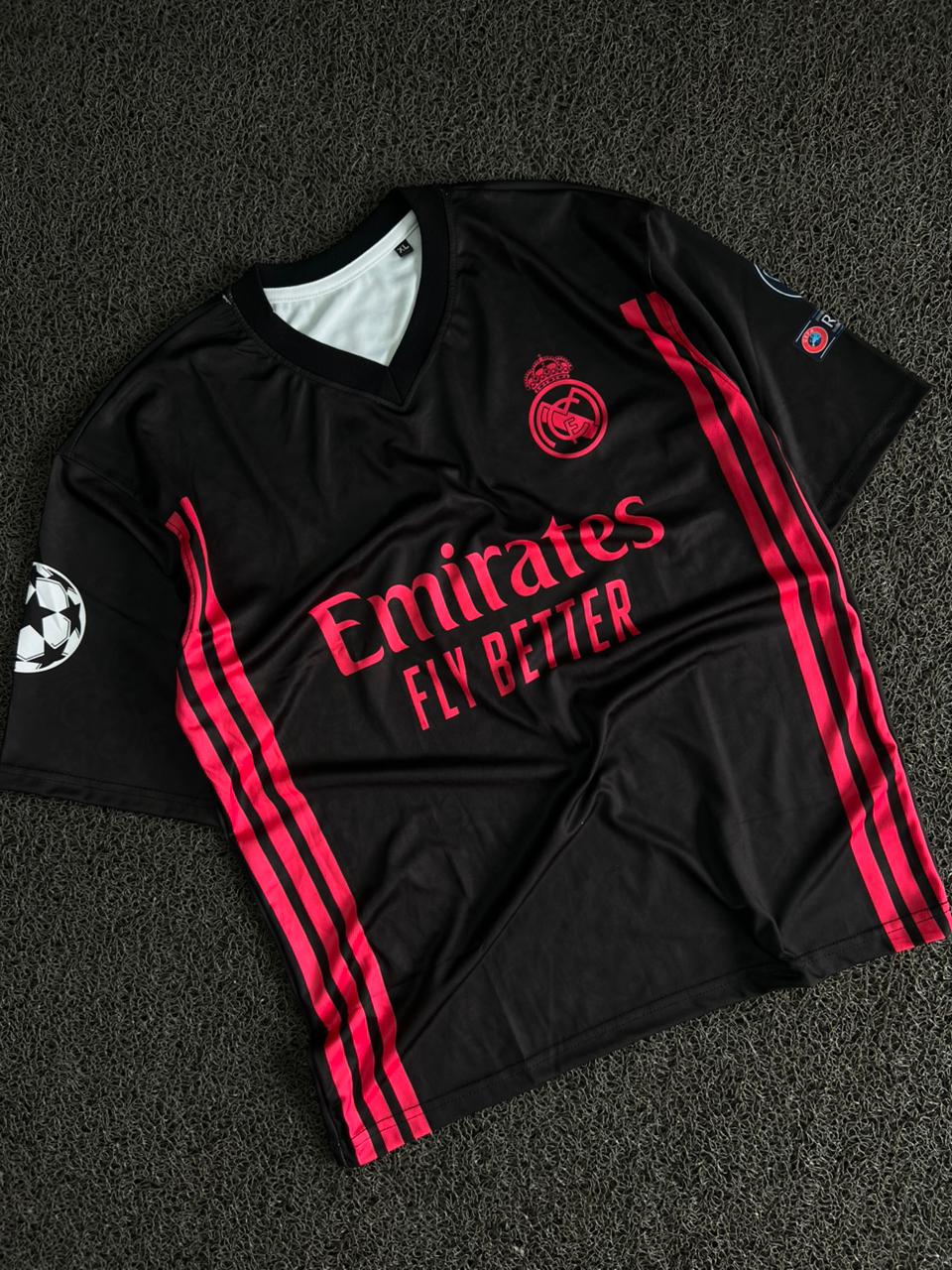 Real Madrid 2020/21 Black Third Jersey – Cristiano Ronaldo #7 | UCL Edition Five Sleeve Jersey
