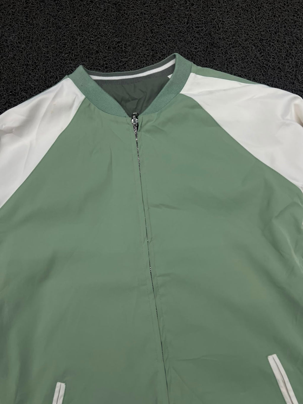 Reversible Double-Sided Bomber Jacket – Sage Green & Olive Green