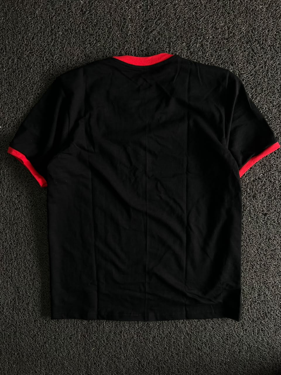 Black & Red Contrast Trim Crew Neck T-Shirt