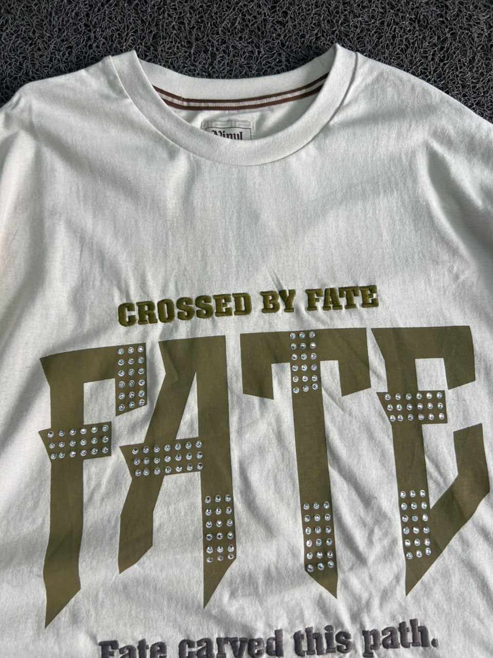 Crossed By Fate Graphic Oversized T-Shirt – White Streetwear Double-Sided Print Tee