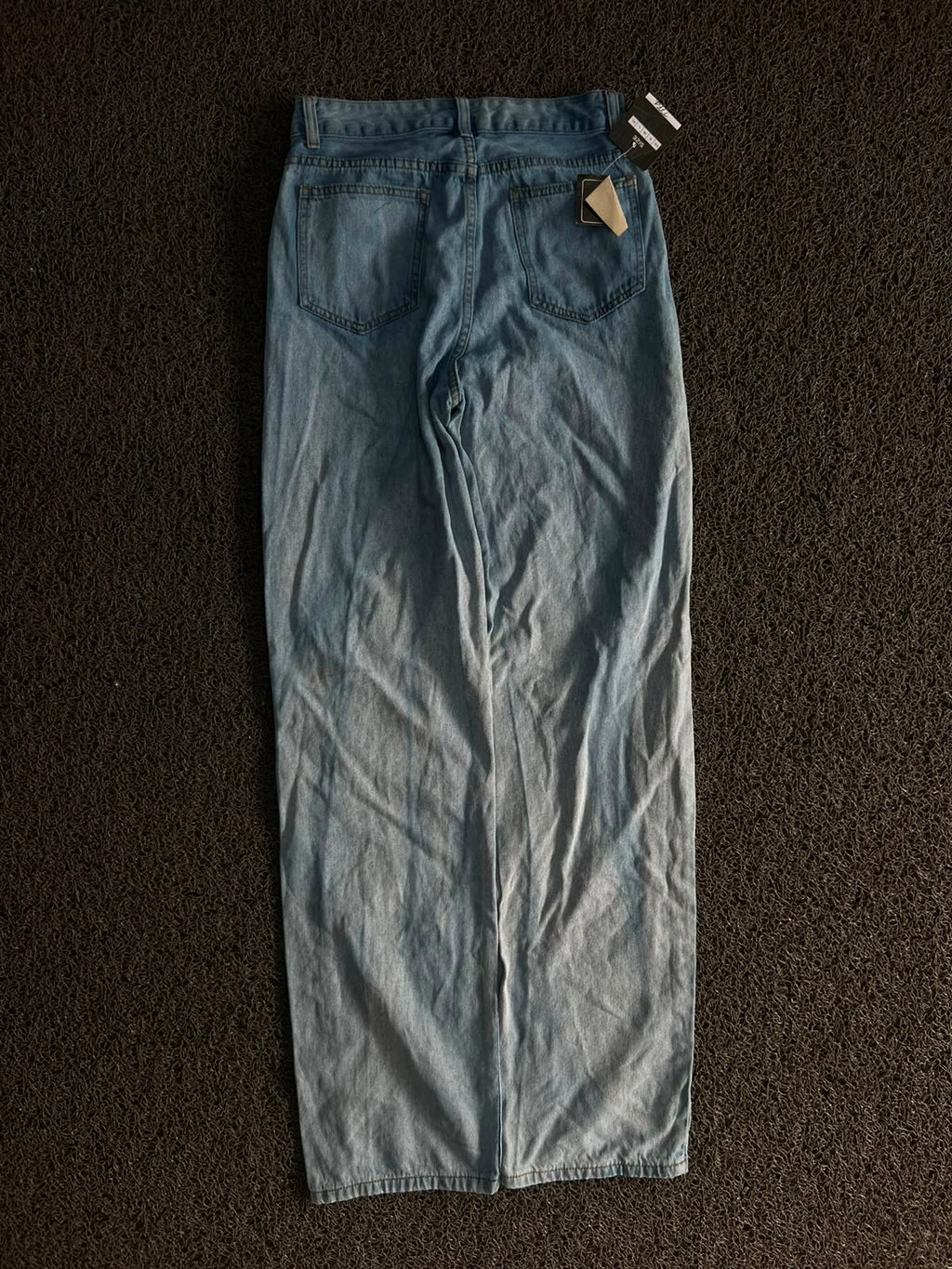 Vintage Light Wash Distressed Wide-Leg Jeans