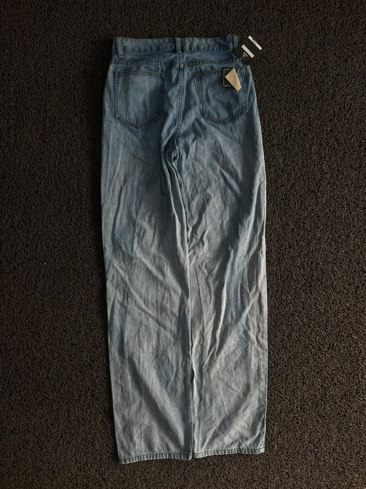 Vintage Light Wash Distressed Wide-Leg Jeans