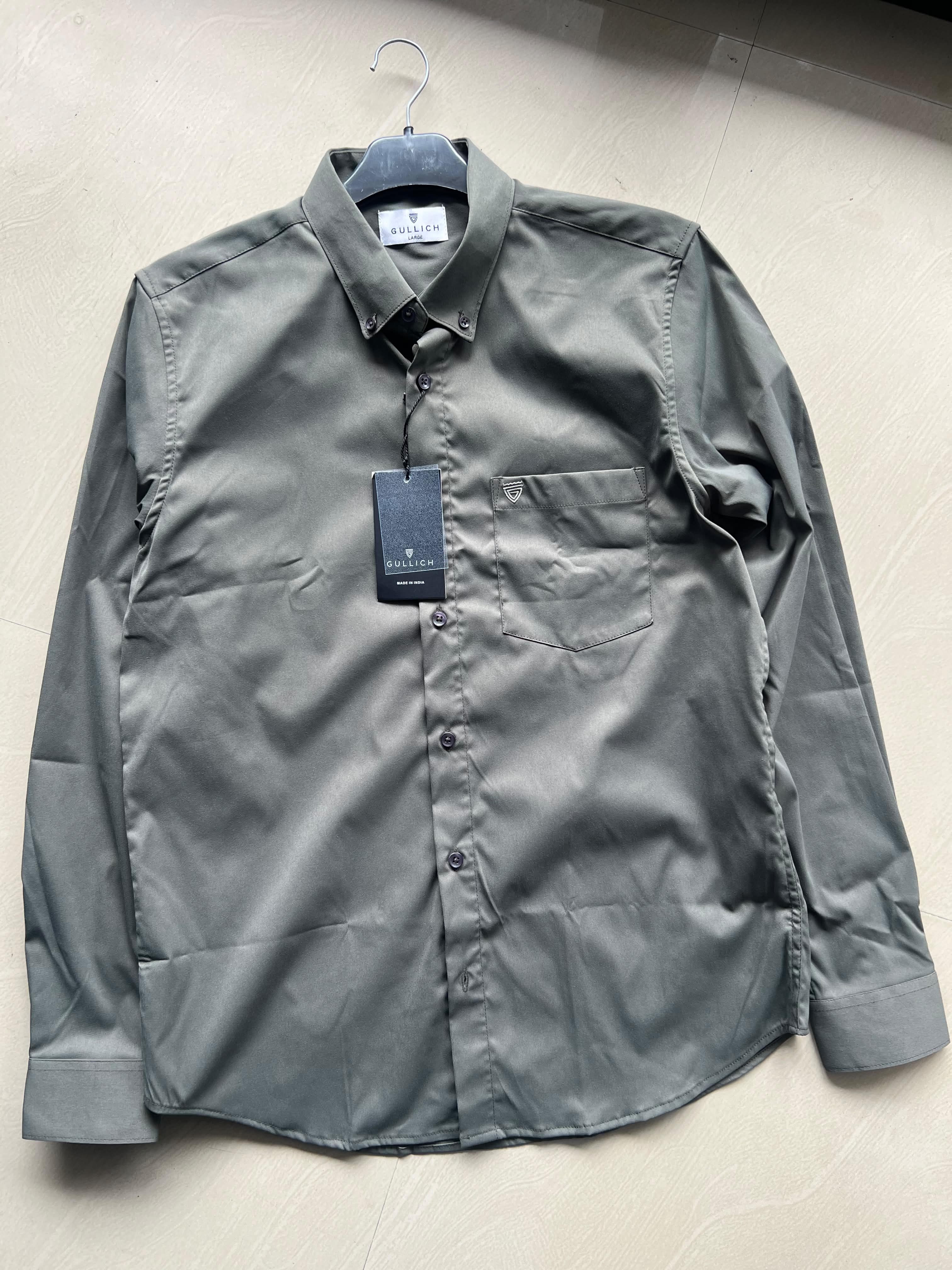 Gullich Men's Premium Full Sleeve Formal Shirt – Button-Down Collar & Chest Pocket
