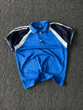Men's Royal Blue Sports Polo T-Shirt with Navy & White Contrast Raglan Sleeves