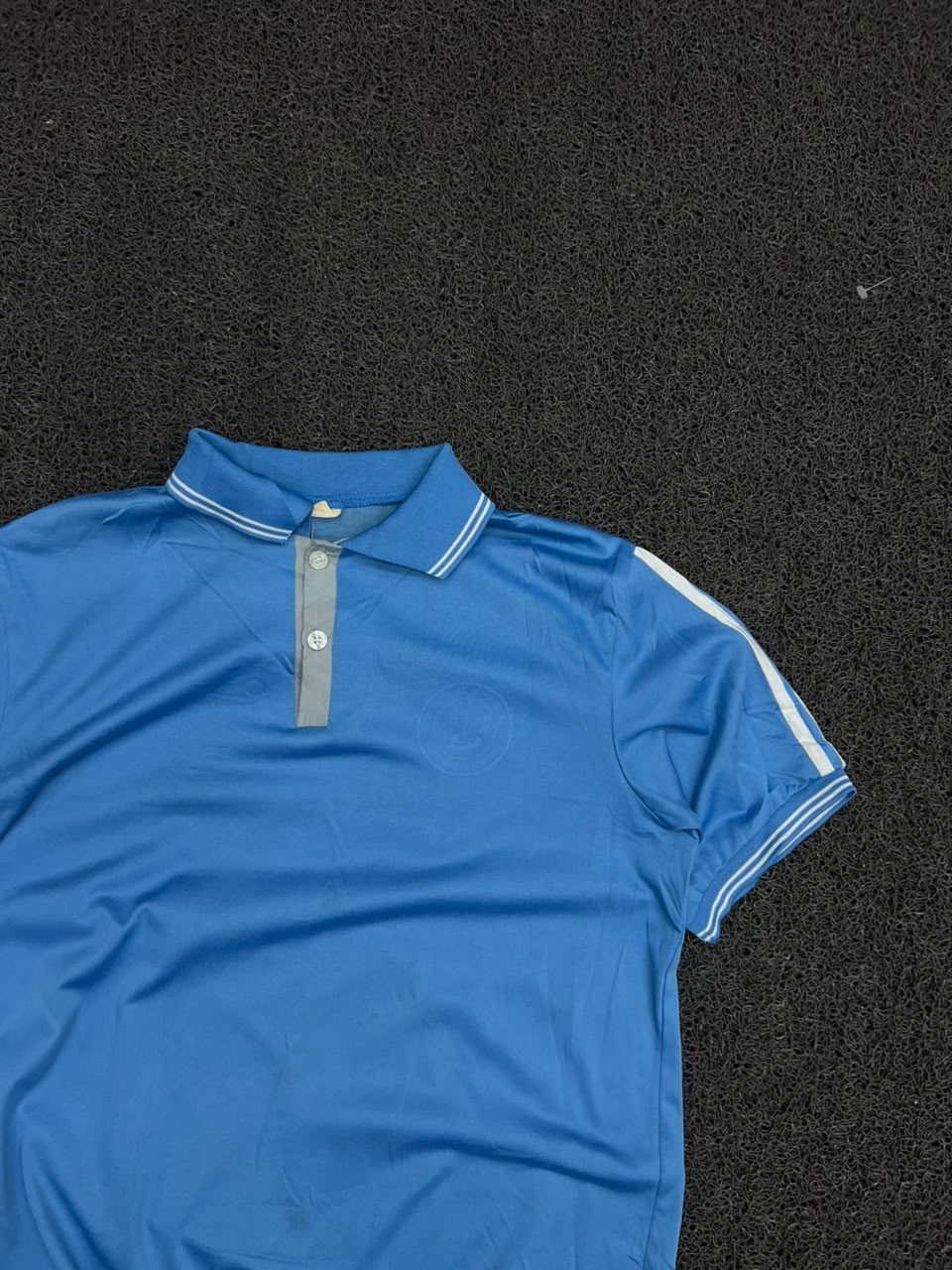 Vintage Blue Striped Collar Polo T-Shirt