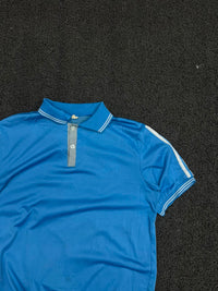Vintage Blue Striped Collar Polo T-Shirt
