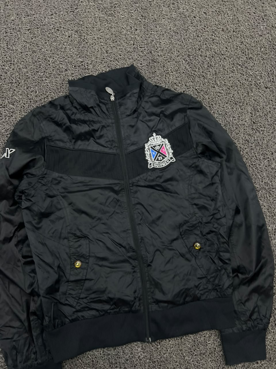 Vintage Soccer Club Black Zip-Up Track Jacket