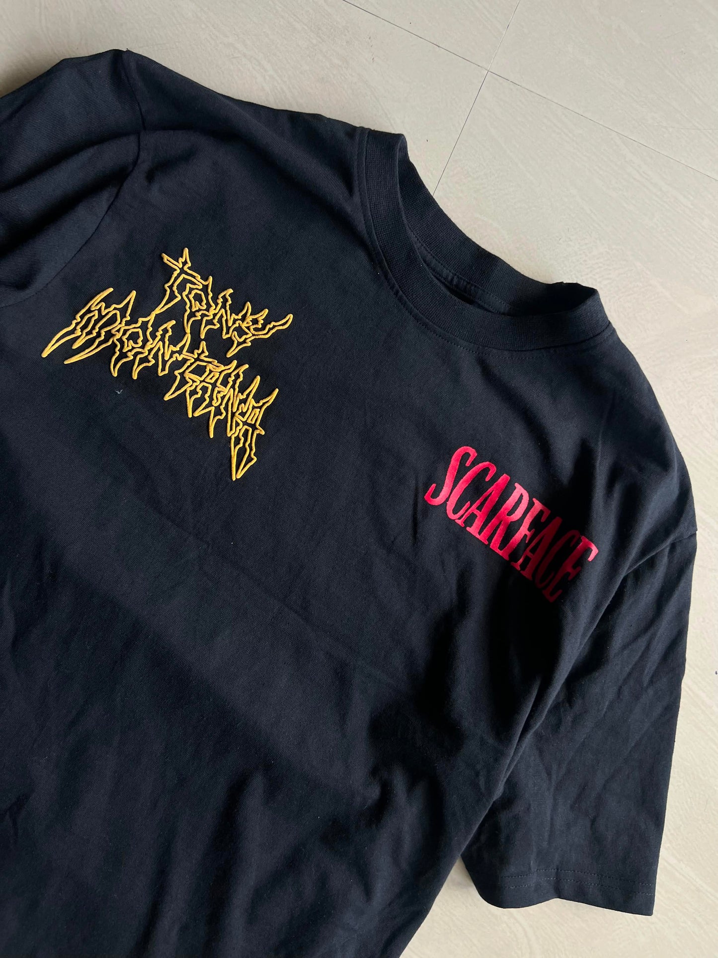 Vintage Scarface Tony Montana Graphic Oversized Black T-Shirt