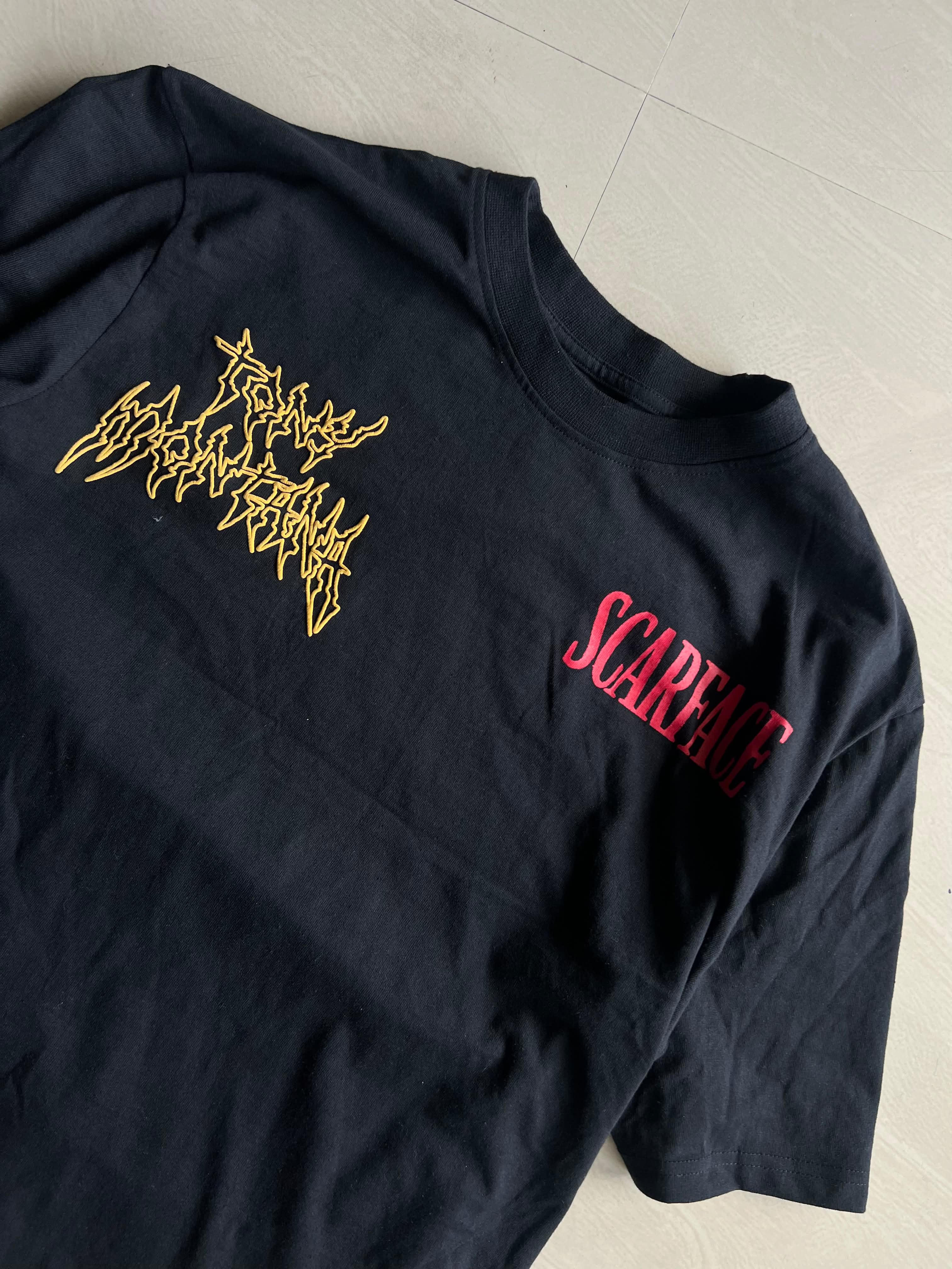 Vintage Scarface Tony Montana Graphic Oversized Black T-Shirt