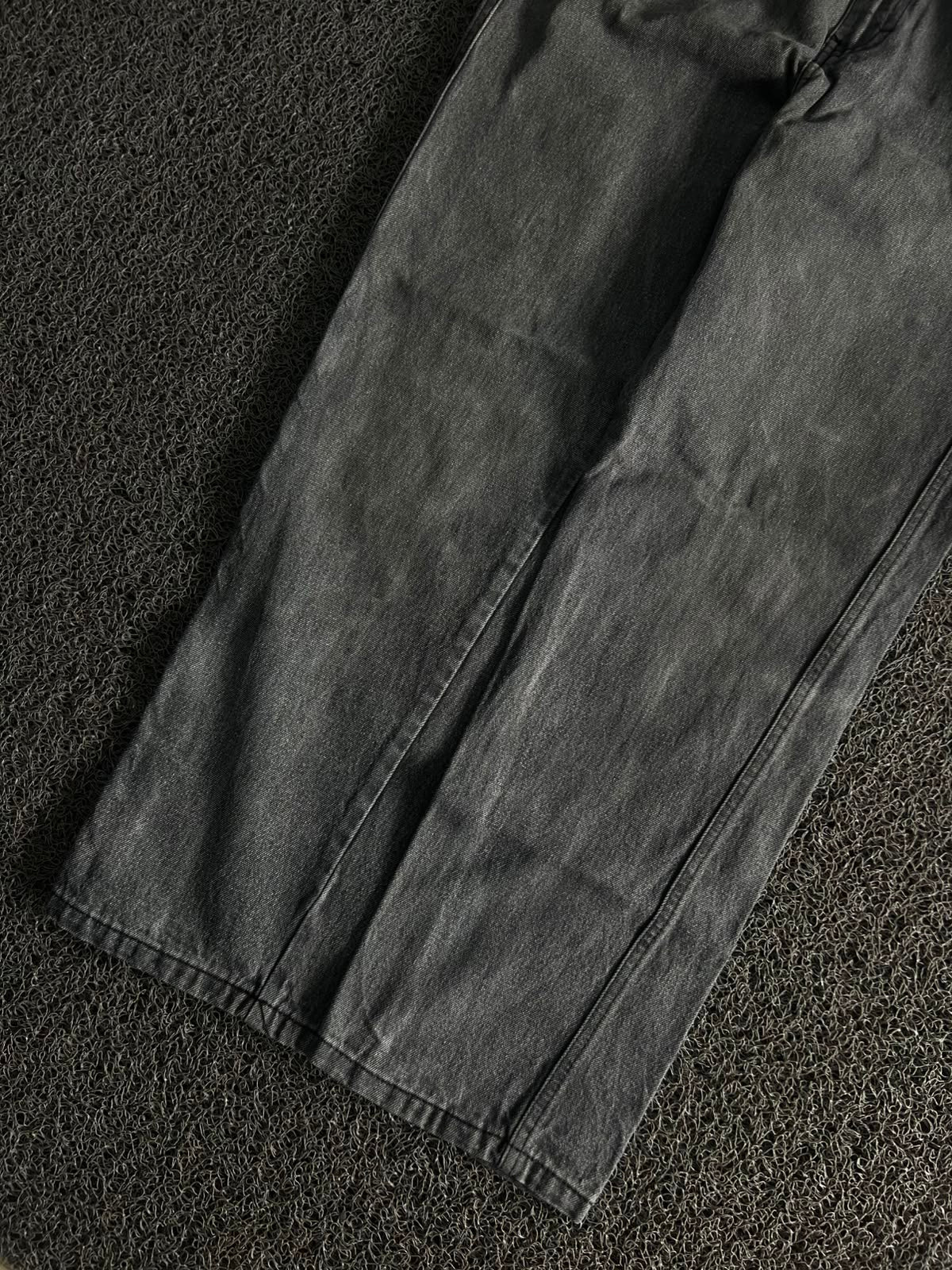 Vintage Washed Black Wide Leg Denim Jeans