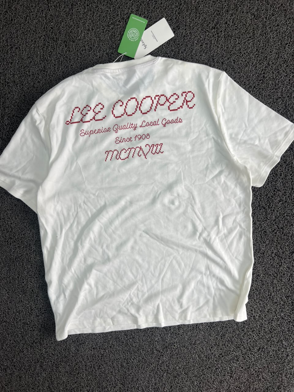 Lee Cooper White Graphic Back Print T-Shirt – Crew Neck Short Sleeve Tee