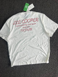 Lee Cooper White Graphic Back Print T-Shirt – Crew Neck Short Sleeve Tee