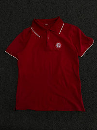 Vintage Red Polo T-Shirt with White Piping Detail & Embroidered Logo