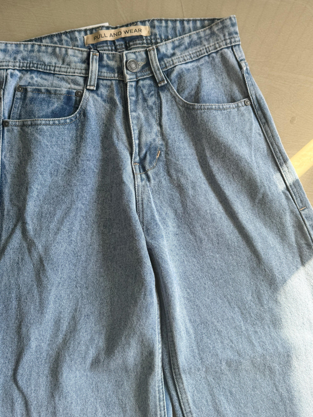 Light Blue Wide Leg Denim Jeans