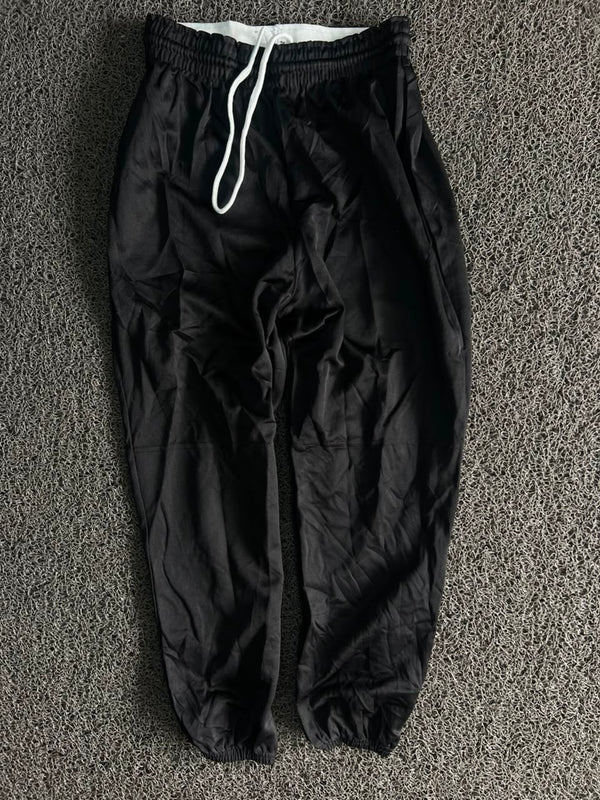 Classic Black Elastic Cuff Track Pants – Lightweight Casual Joggers