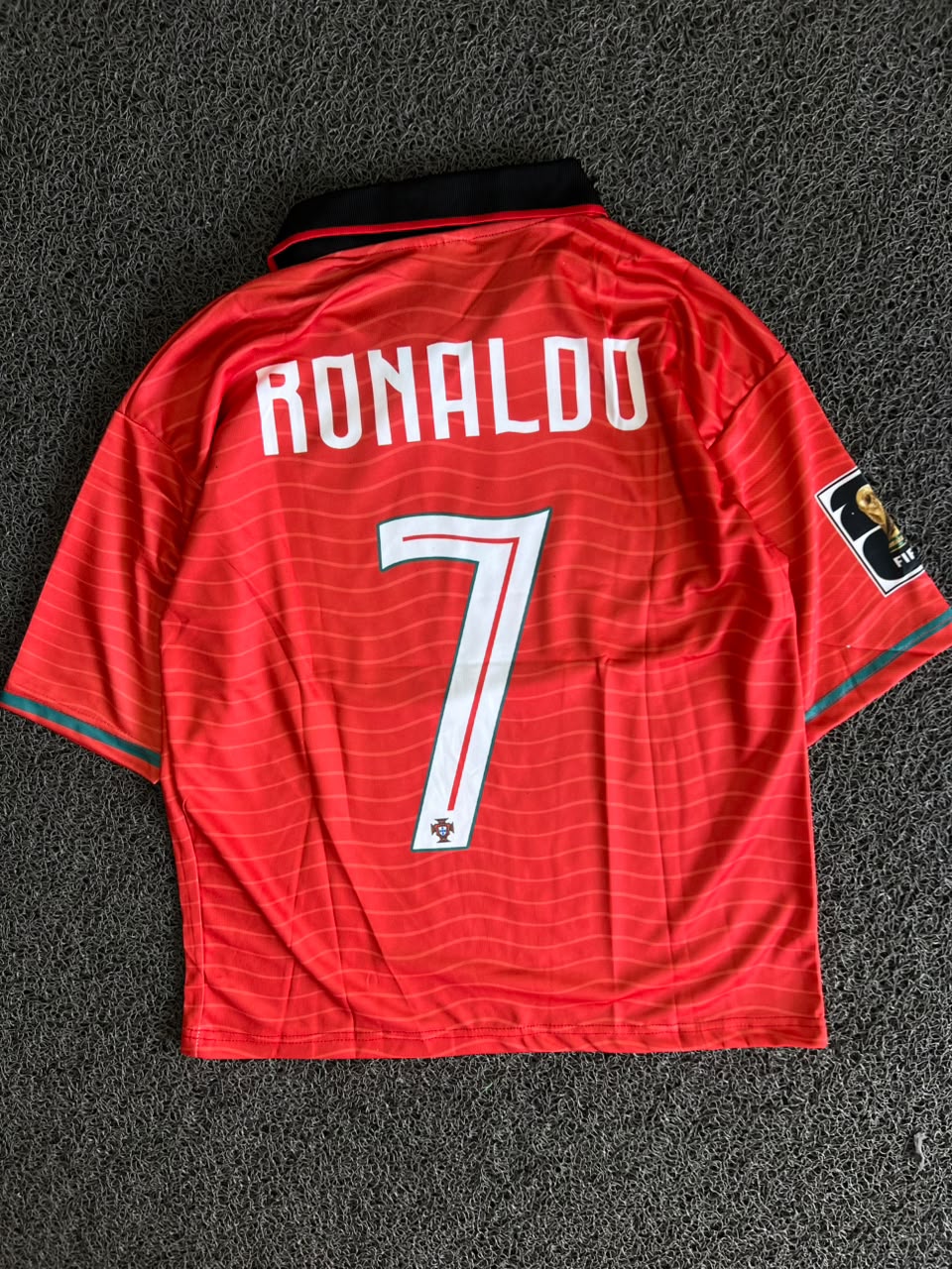 Puma Portugal Cristiano Ronaldo #7 Home Football Jersey – Red Collared Edition / FIVE SLEEV