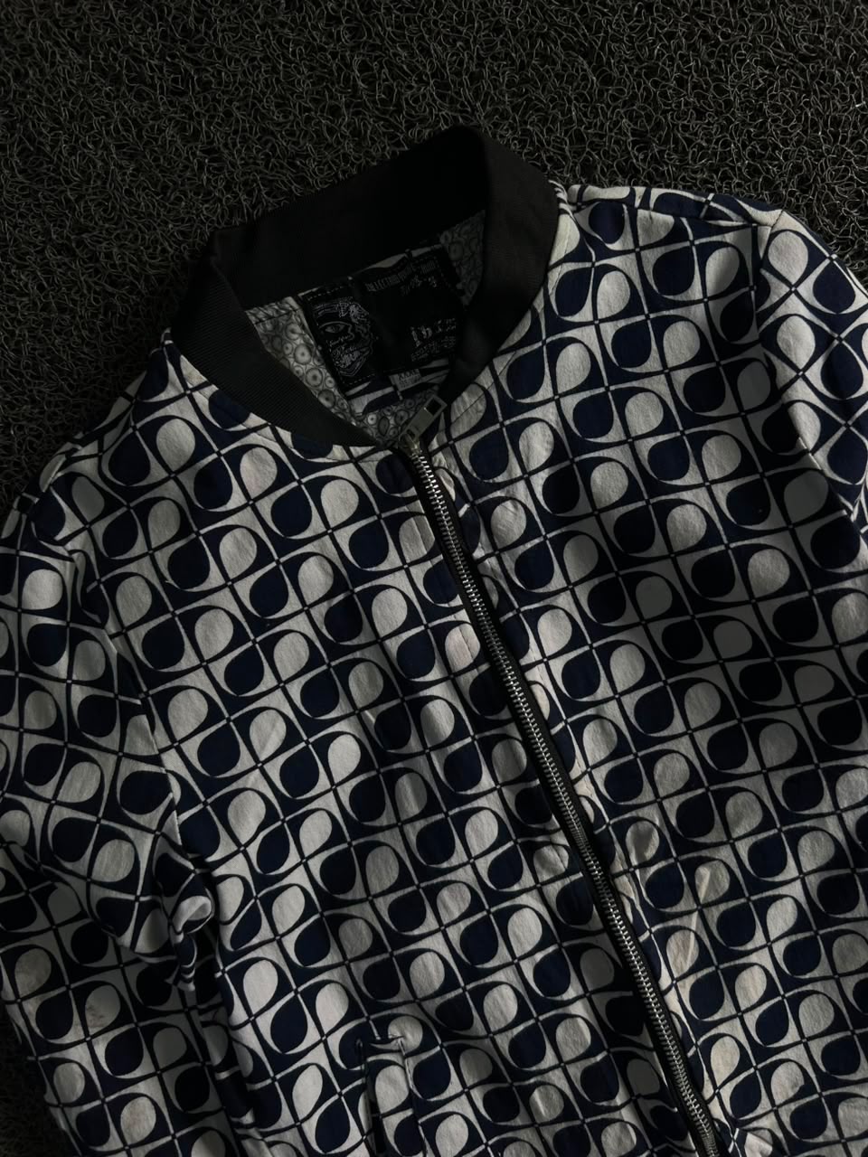 Geometric Print Bomber Jacket – Full Zip Casual Lightweight Jacket