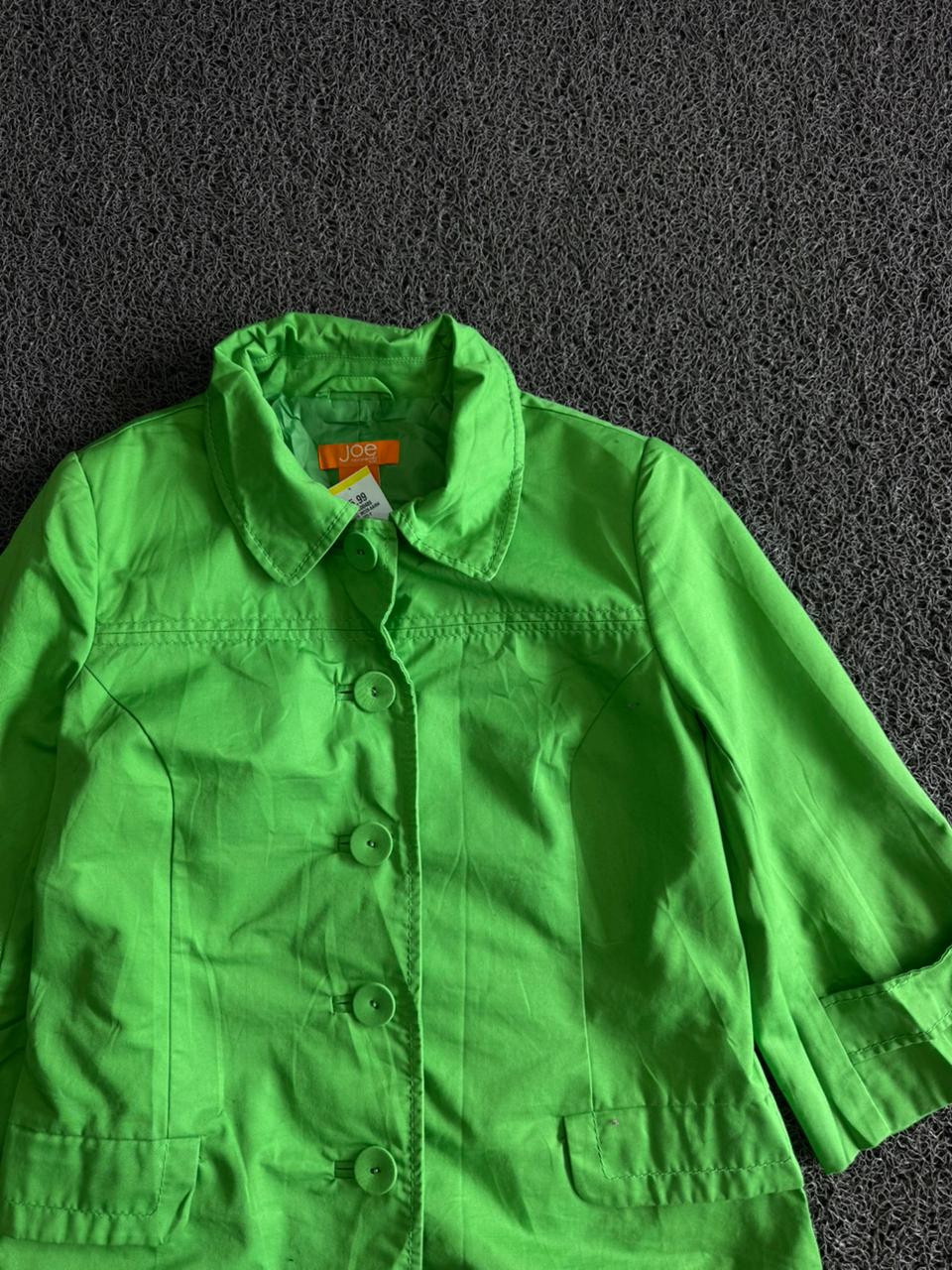 Bright Green Button-Up Utility Jacket