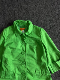 Bright Green Button-Up Utility Jacket