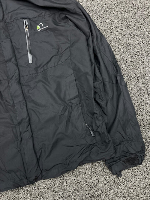 Black Hooded Bomber Jacket – Lightweight Zip-Up | Thrifted Vintage