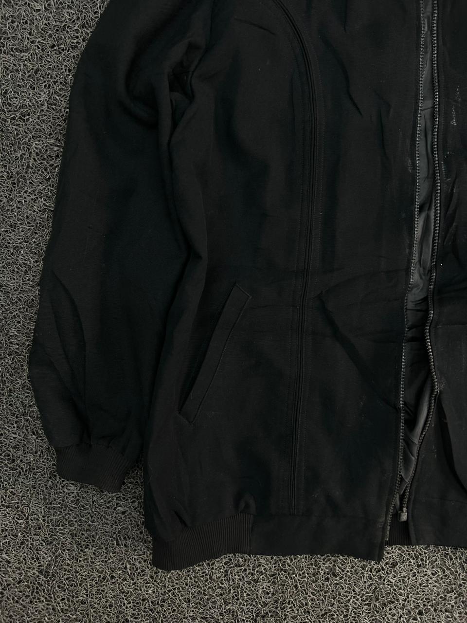 Vintage Black Casual Bomber Jacket – No Front Zip