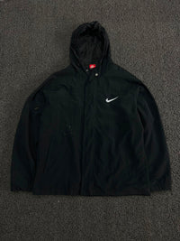 Nike Hooded Windbreaker Jacket with Oversized Back Swoosh Logo – Lightweight Full Zip ⚠️ Small Stains