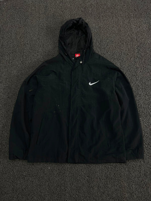 Nike Hooded Windbreaker Jacket with Oversized Back Swoosh Logo – Lightweight Full Zip ⚠️ Small Stains
