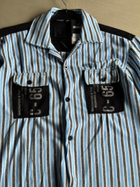 Men's Casual Striped Short Sleeve Button-Up Shirt