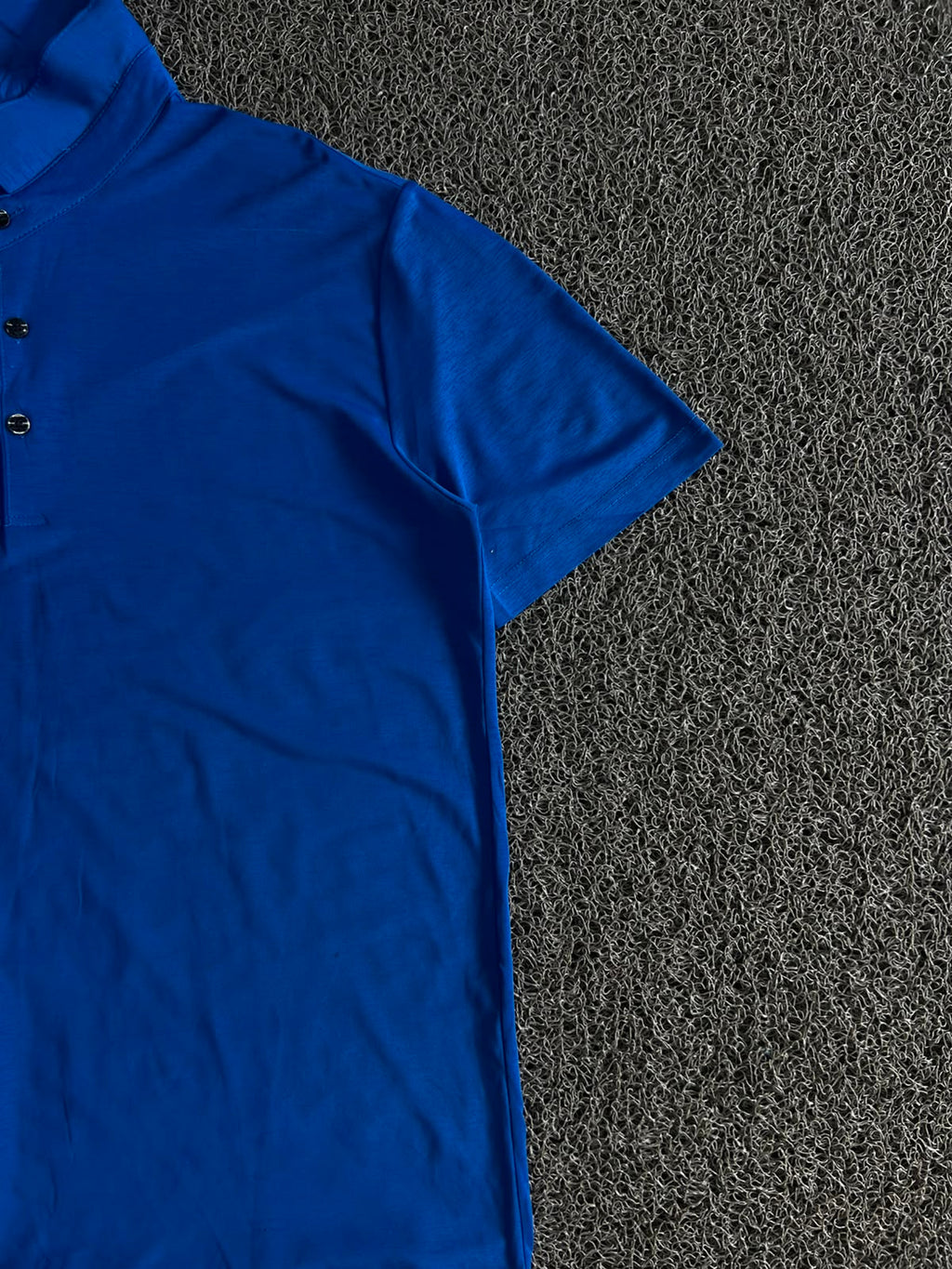 Mandarin Collar Henley T-Shirt – Short Sleeve Casual Cotton Tee