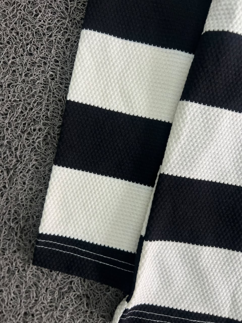 Striped Long Sleeve T-Shirt – Textured Knit