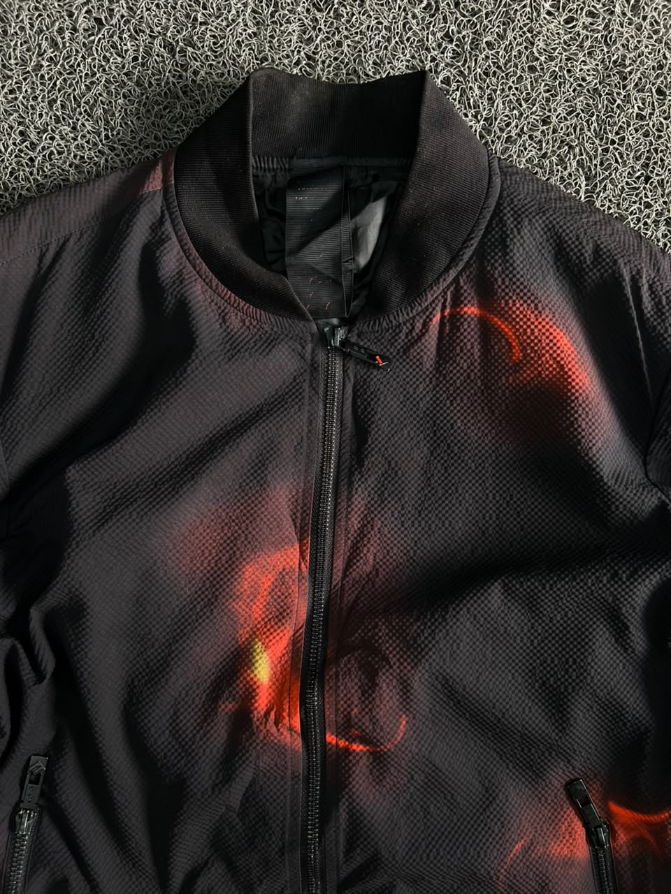 Ember Print Bomber Jacket – Premium Textured Zip-Up