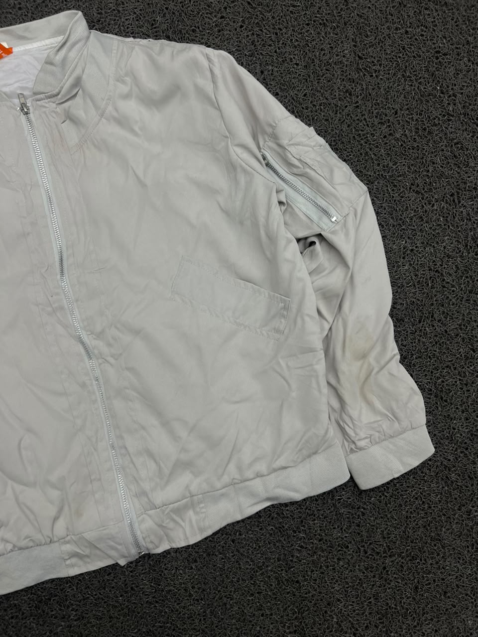 Men's Full Zip Bomber Jacket with Utility Sleeve Pocket